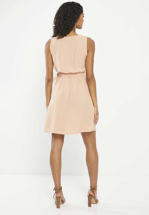 HAILYS - Sleeveless wrap dress - rose