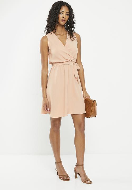 HAILYS - Sleeveless wrap dress - rose