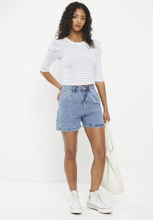 HAILYS - Denim bermuda shorts - mid blue