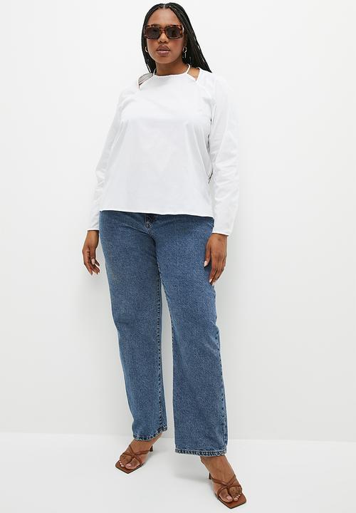 Superbalist - Cutout detail tie back shell - ivory1