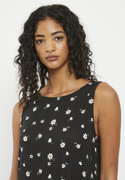 HAILYS - Print sleeveless maxi dress - black