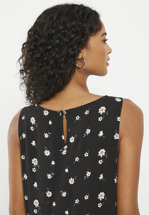 HAILYS - Print sleeveless maxi dress - black