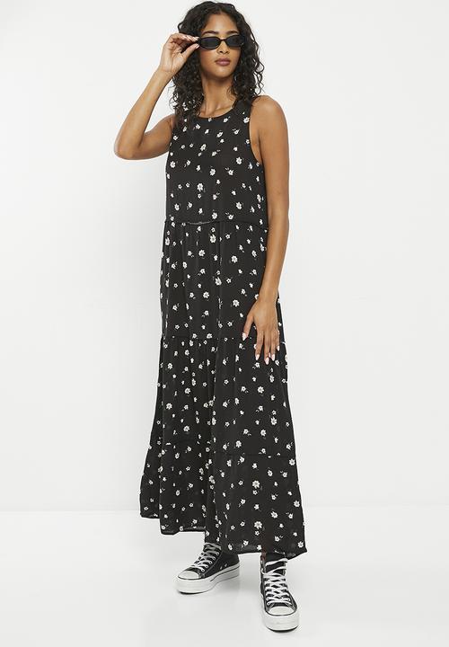 HAILYS - Print sleeveless maxi dress - black