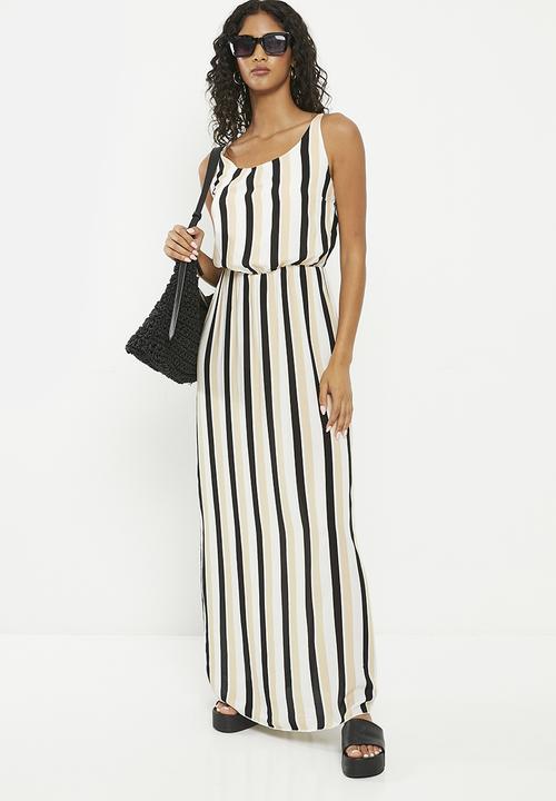 HAILYS - Sleeveless maxi dress - beige stripe