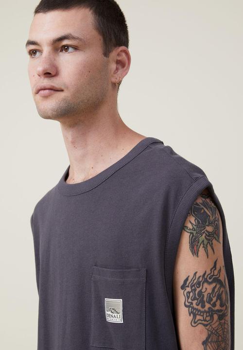 Cotton On - Western muscle - faded slate
