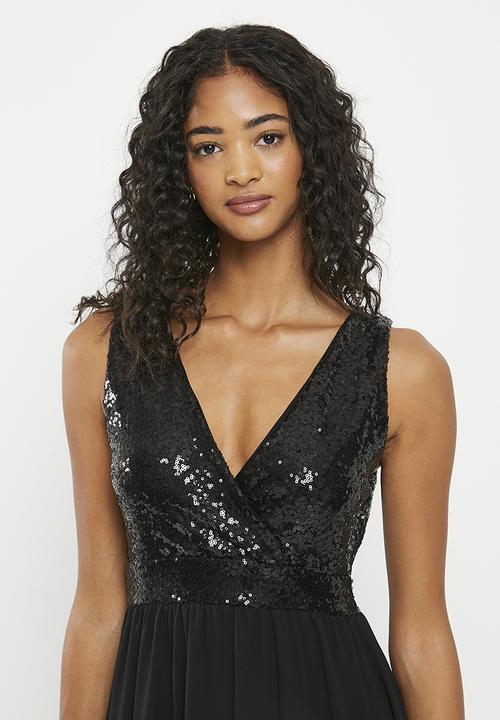 HAILYS - V-neck sleeveless maxi dress - black