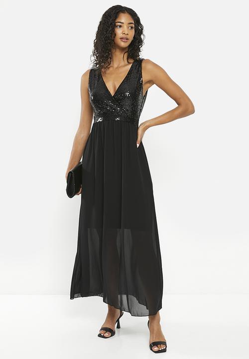 HAILYS - V-neck sleeveless maxi dress - black