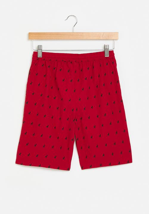 POLO - Boys bradley monogram short - red