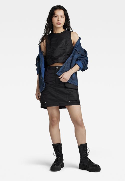 G-STAR - MA-1 cropped top sleeveless women - dk black