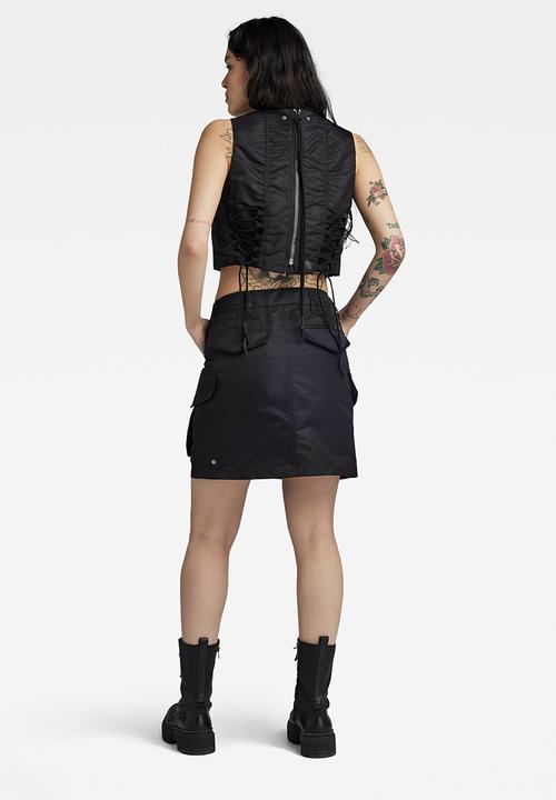 G-STAR - MA-1 cropped top sleeveless women - dk black