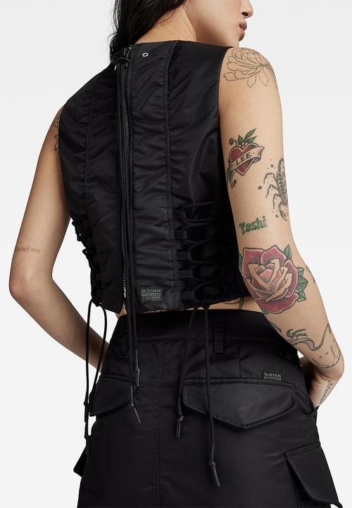 G-STAR - MA-1 cropped top sleeveless women - dk black