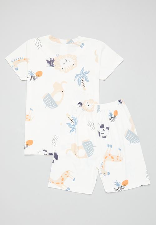 Pop Candy - Tee & short pj set - white