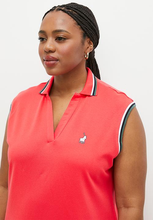 POLO - Plus kayla johnny collar sl golfer dress - sunset