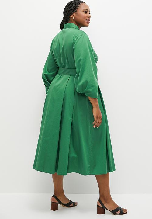POLO - Plus layla ms shirt dress - green