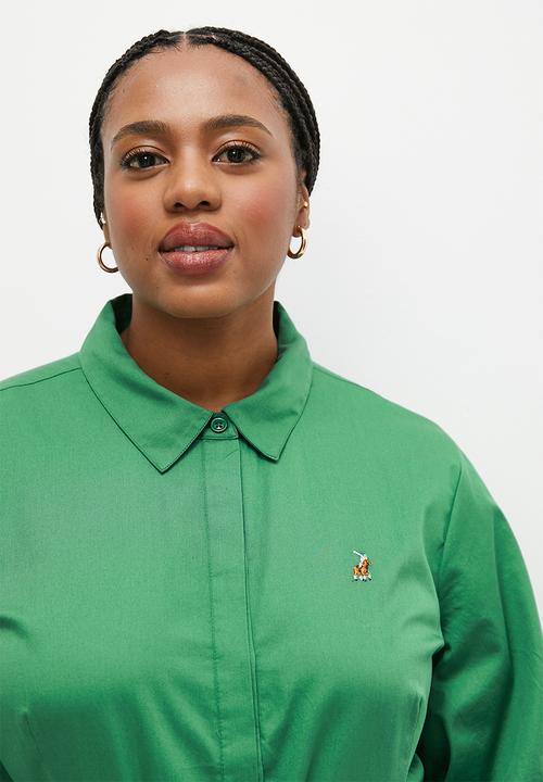 POLO - Plus layla ms shirt dress - green