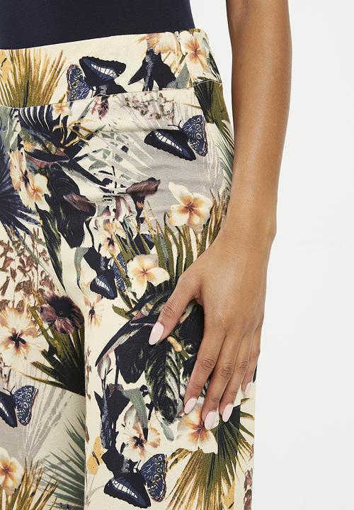 Zabaione - Print capri wide leg trousers - p tropical