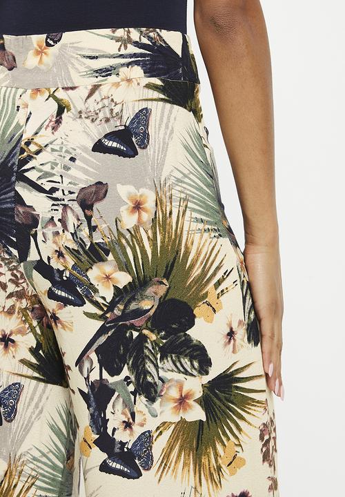 Zabaione - Print capri wide leg trousers - p tropical