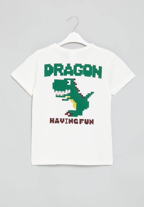 Pop Candy - Dino print tee - white