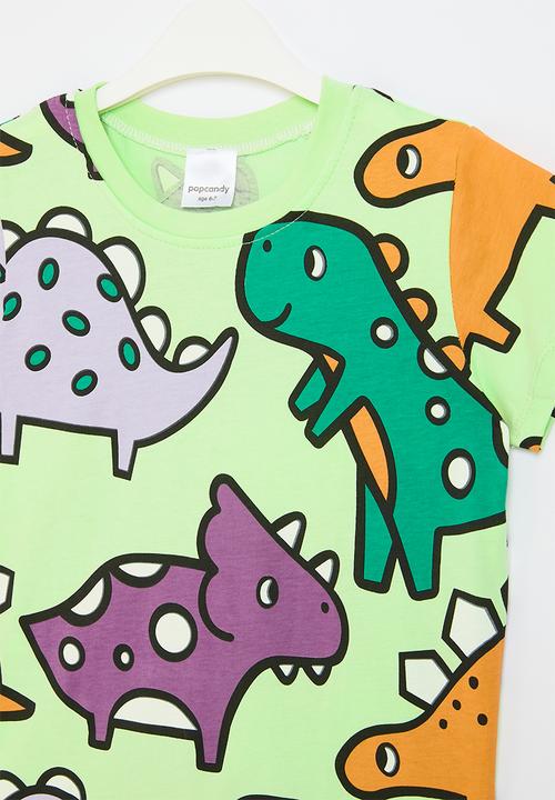 Pop Candy - Dino print tee - green 