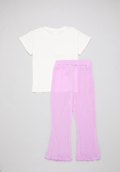 Pop Candy - Tee & pants sets - purple & white