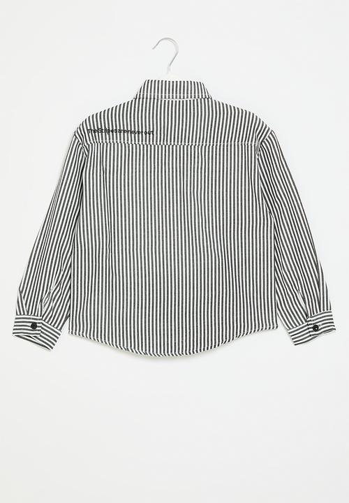 Pop Candy - Striped shirt - grey & white