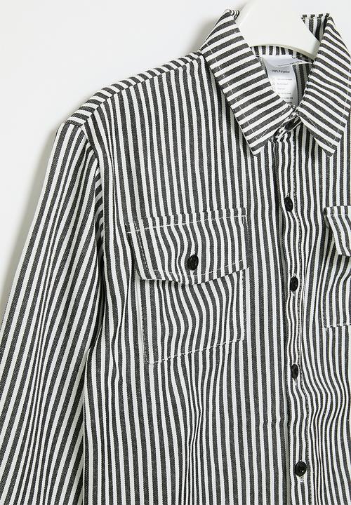 Pop Candy - Striped shirt - grey & white