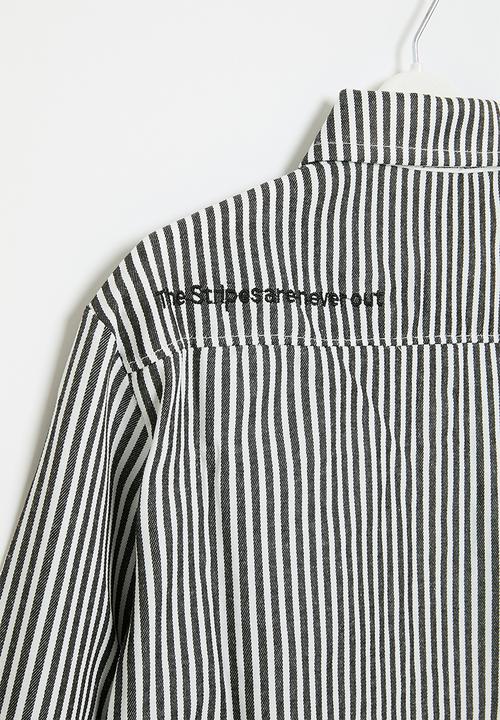 Pop Candy - Striped shirt - grey & white
