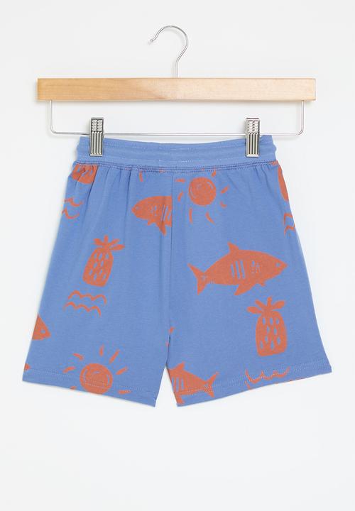 Pop Candy - Printed  shorts - light blue