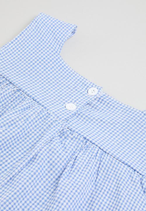 Pop Candy - Plaid cami and short set - blue & white