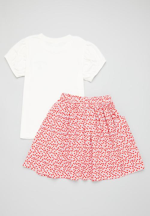 Pop Candy - Tee and skirt set - red & white