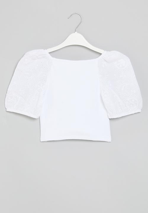 Superbalist - Puff sleeved top - white