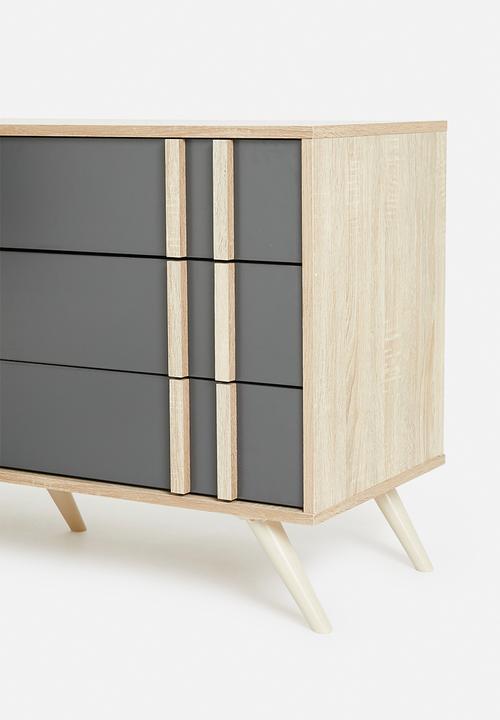 Sixth Floor - Cara side board 6 drawer unit - grey