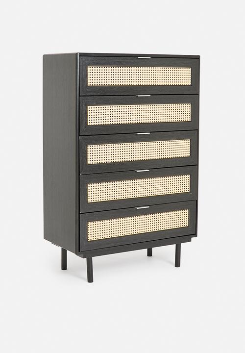 Sixth Floor - Jameson 5 drawers - black