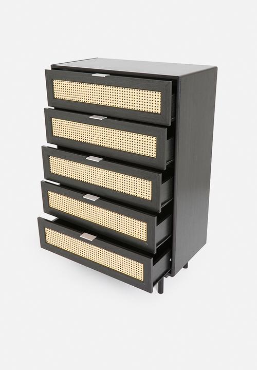 Sixth Floor - Jameson 5 drawers - black