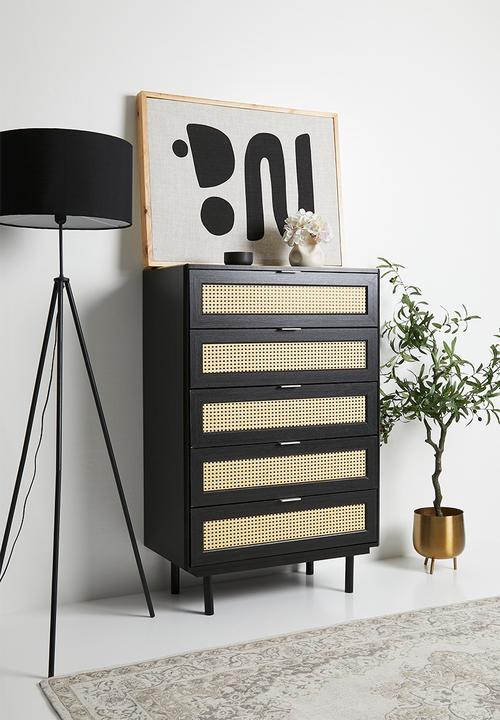 Sixth Floor - Jameson 5 drawers - black