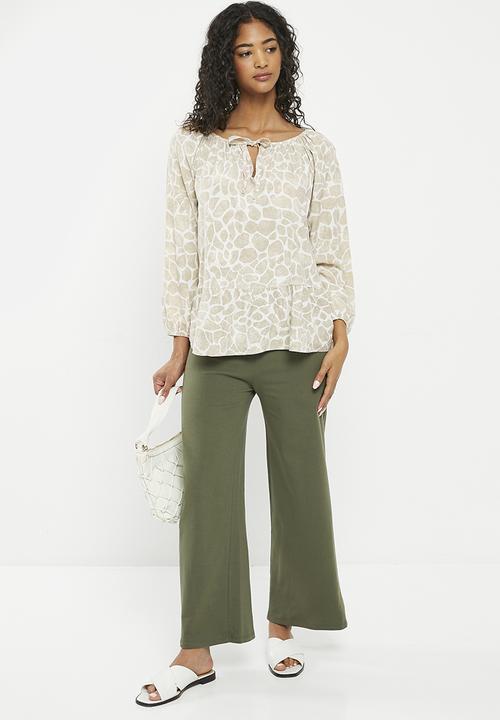 Zabaione - Print longsleeve blouse - dark beige