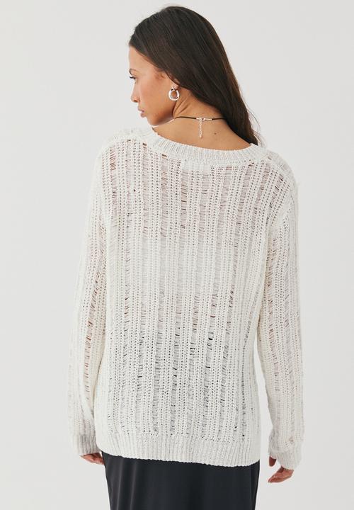 Supré  - Talulla ladder knit jumper - winter white 
