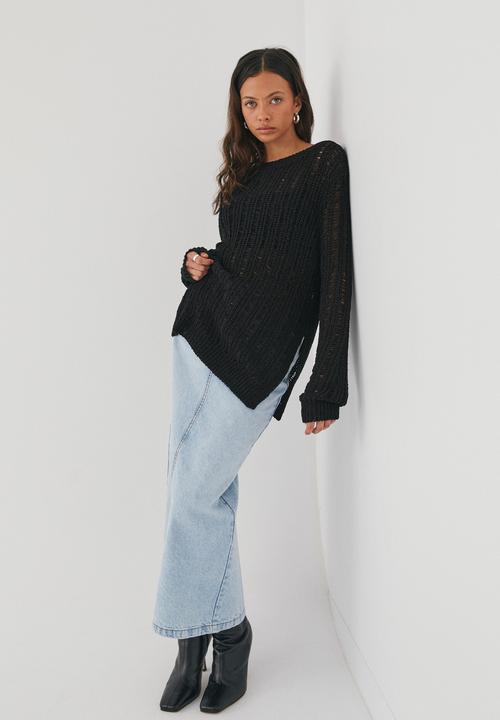 Supré  - Talulla ladder knit jumper - black