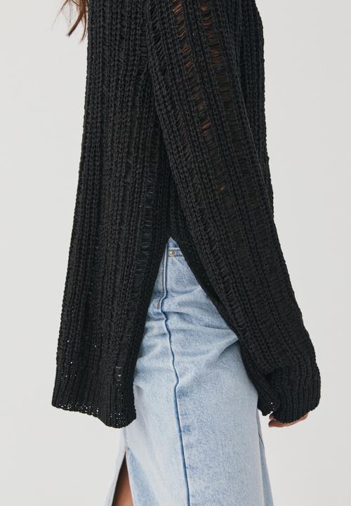 Supré  - Talulla ladder knit jumper - black