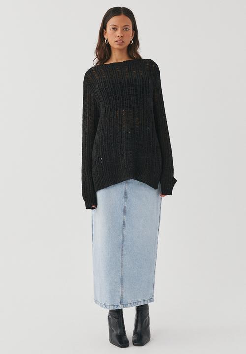 Supré  - Talulla ladder knit jumper - black