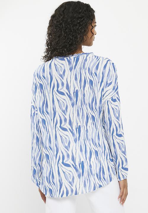 Zabaione - Print longsleeve blouse - sky blue