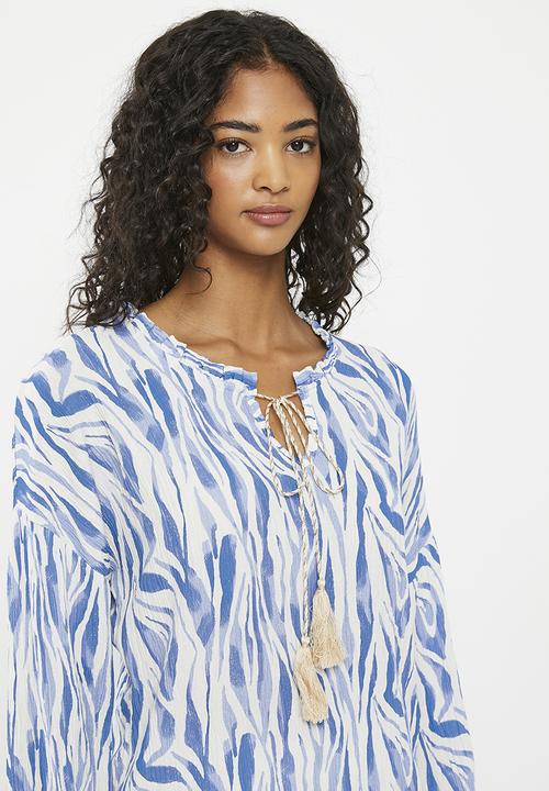 Zabaione - Print longsleeve blouse - sky blue
