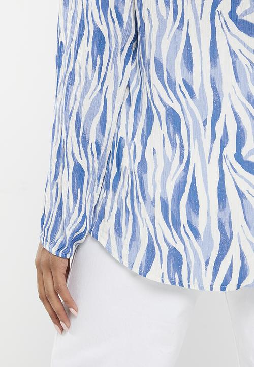 Zabaione - Print longsleeve blouse - sky blue