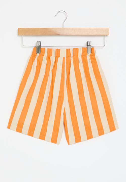Pop Candy - Stripe shorts - orange
