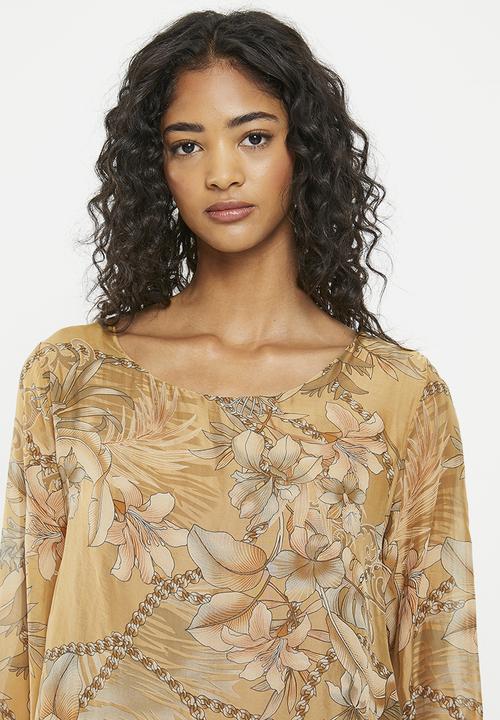 Zabaione - Print longesleeve blouse - tobacco