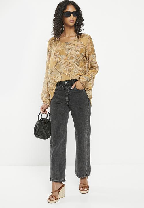 Zabaione - Print longesleeve blouse - tobacco