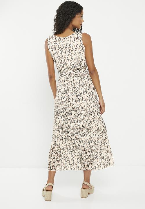 Zabaione - Print sleeveless midi dress - off white