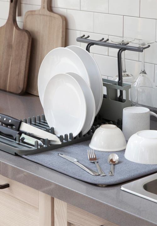 Umbra - Umbra UDry dish rack with drying mat - charcoal