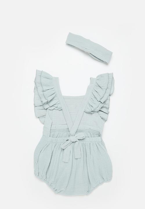 Pop Candy - Baby romper & headband set - grey