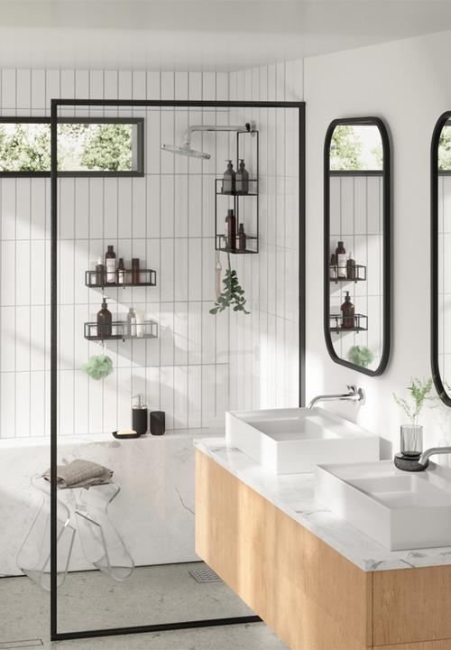 Umbra - Umbra cubiko shower bins set of 2 - black